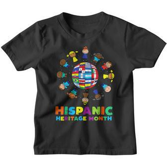 Hispanic Heritage Month Around Globe Hispanic Flags Boys Youth T-shirt - Seseable