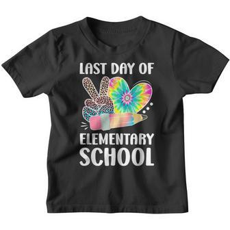 Peace Love Last Day Of Elementary School Last Day Of School Youth T-shirt - Thegiftio UK