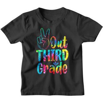 Peace Out 3Rd Grade Tie Dye Graduation Class Of 2023 Senior Youth T-shirt - Thegiftio UK