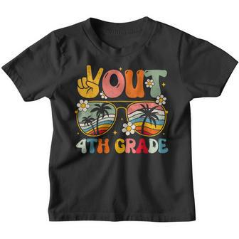 Peace Out 4Th Grade Groovy Graduation Last Day Of School Youth T-shirt - Thegiftio