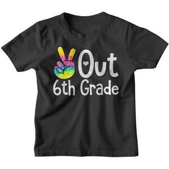 Peace Out 6Th Grade Tie Dye Graduation Class Of 2023 Vituarl Youth T-shirt - Thegiftio UK