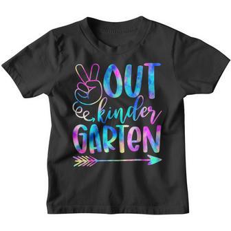 Peace Out Kindergarten Graduate Tie Dye Last Day Of School Youth T-shirt - Thegiftio UK