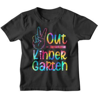Peace Out Kindergarten Tie Dye Graduation Last Day Of School Youth T-shirt - Thegiftio UK