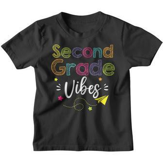 Second Grade Vibes Back To School Retro 2Nd Grade Teachers Youth T-shirt | Mazezy