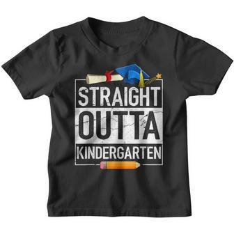 Straight Outta Kindergarten Kids Class Of 2023 Graduation Youth T-shirt - Thegiftio UK