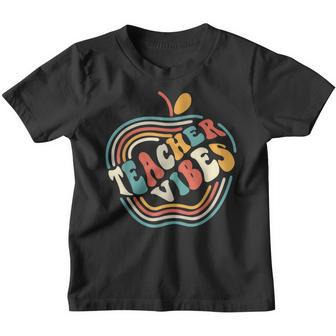 Teacher Vibes Retro First 1St Day Of School Back To School Gifts For Teacher Funny Gifts Youth T-shirt | Mazezy