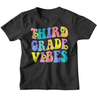 Third Grade Vibes 3Rd Grade Retro Teacher Back To School Gifts For Teacher Funny Gifts Youth T-shirt | Mazezy