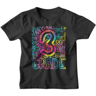 Tie Dye 3Rd Grade Typography Team 3Rd Grade Teacher Gifts For Teacher Funny Gifts Youth T-shirt | Mazezy