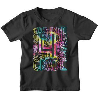 Tie Dye 4Th Grade Typography Team Fourth Grade Teacher Gifts Gifts For Teacher Funny Gifts Youth T-shirt | Mazezy