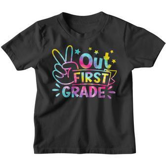 Tie Dye Happy Last Day Of School Peace Out First 1St Grade Youth T-shirt - Thegiftio UK