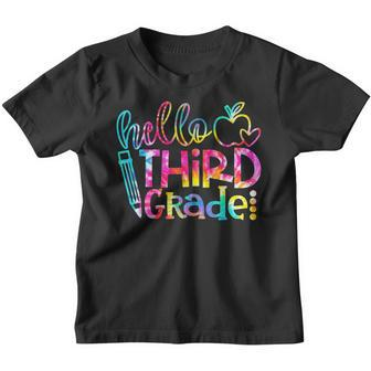 Tie Dye Hello 3Rd Grade Teacher Student Back To School Gifts For Teacher Funny Gifts Youth T-shirt | Mazezy