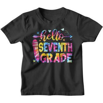 Tie Dye Hello Seventh Grade Teacher Student Back To School Gifts For Teacher Funny Gifts Youth T-shirt | Mazezy