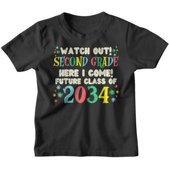 Watch Out 2Nd Grade Future Class Of 2034 Grow With Me Youth T-shirt | Mazezy