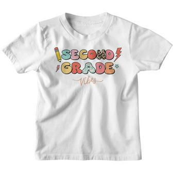 2Nd Grade Vibe Teacher Groovy Back To School Cute Ns Girl Teacher Gifts Youth T-shirt | Mazezy