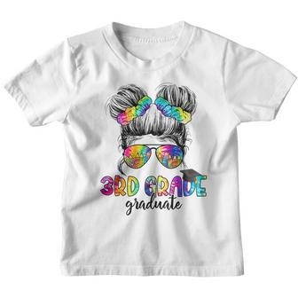 3Rd Grade Graduate Messy Bun Girl Happy Last Day Of School 3Rd Grade Funny Gifts Youth T-shirt | Mazezy