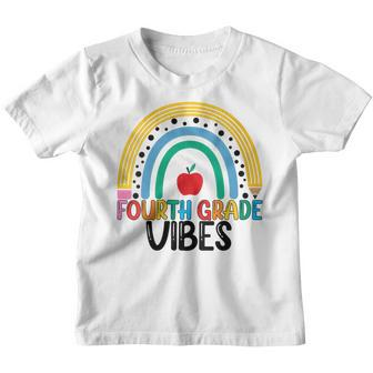 4Th Grade Vibes Team Fourth Grade Teacher Boho Rainbow Teacher Gifts Youth T-shirt | Mazezy
