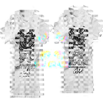 8Th Grade Vibes Messy Bun Tie Dye Back To School Girls Bun Gifts Youth T-shirt | Mazezy