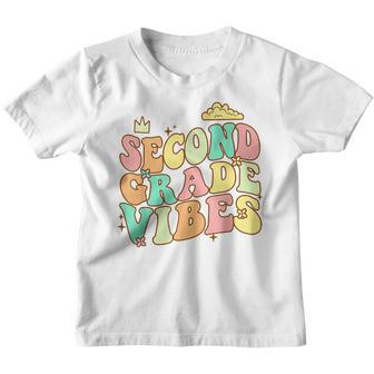 Groovy Retro 2Nd Grade Vibes Back To School First Day Retro Gifts Youth T-shirt | Mazezy UK