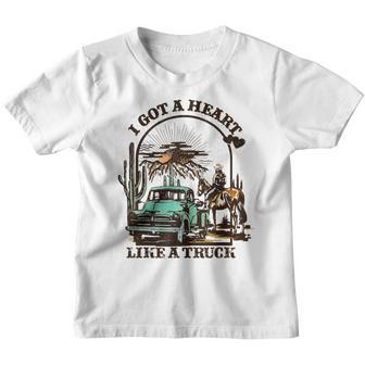 I Got A Heart Like A Truck Western Country Music Cowboy Youth T-shirt - Thegiftio UK