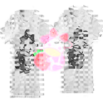 Kawaii Strawberry Cow Kawaii Kids Cottagecore Clothes Youth T-shirt | Mazezy