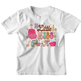 Kids Little Miss Pre-K Baby Girl First Day Of School Groovy  Little Miss Gifts Youth T-shirt