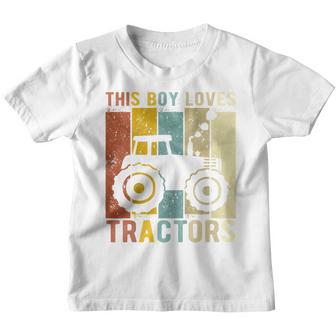 Kids This Boy Loves Tractors Boys Tractor Youth T-shirt - Thegiftio UK