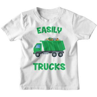 Kids Trash Truck Boys Easily Distracted By Garbage Trucks Youth T-shirt - Thegiftio UK