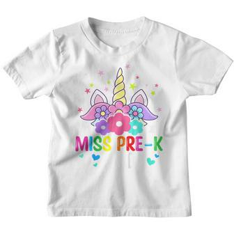Kids Unicorn Miss Pre-K Grad Graduation Preschool Girls Unicorn Gifts Youth T-shirt | Mazezy
