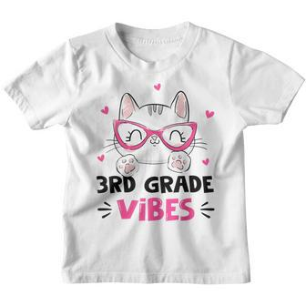 Third 3Rd Grade Vibes Back To School Cute Cat Cute For Girls 3Rd Grade Funny Gifts Youth T-shirt | Mazezy