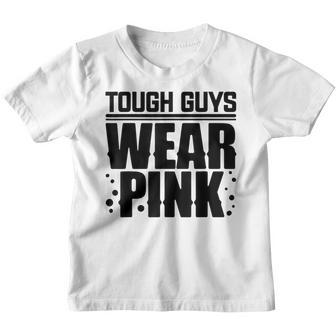 Tough Guy Wear Pink Breast Cancer Awareness Survivor Boy Youth T-shirt - Seseable