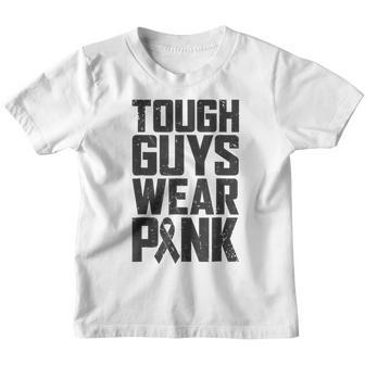 Tough Guys Wear Pink Breast Cancer Awareness Boys Youth T-shirt | Mazezy