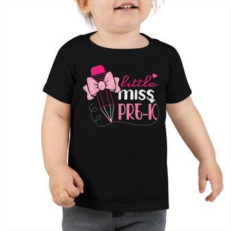 Kids Pencil Little Miss Pre-K Back To School Prekindergarten Toddler Tshirt | Mazezy