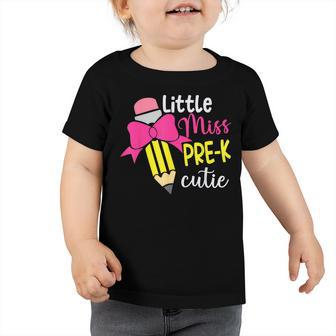 Little Miss Pre K Cute Back To School Hello Preschool Toddler Tshirt | Mazezy