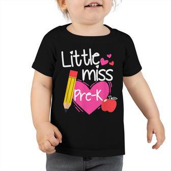 Little Miss Pre-K First Day Of Hello Pre-K Girls Toddler Tshirt | Mazezy