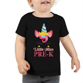 Little Miss Pre-K First Day Of School A Pre-K Toddler Tshirt | Mazezy