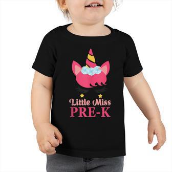 Little Miss Pre-K First Day Of School As Preschooler Toddler Tshirt | Mazezy