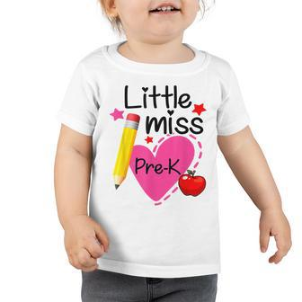 Little Miss Pre K Back To School Hello First Grade Toddler Tshirt | Mazezy