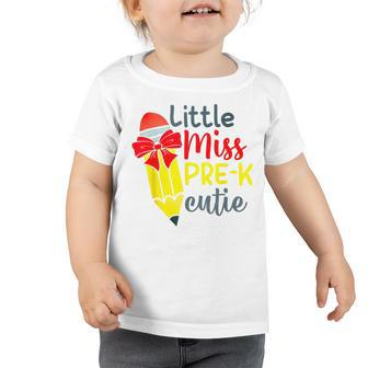 Little Miss Pre-K Cutie Pencil School Students Toddler Tshirt | Mazezy