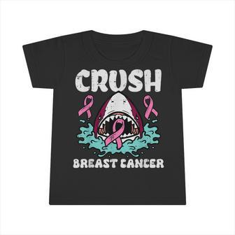 Crush Breast Cancer Awareness Pink Shark Ribbon Toddler Boys Infant Tshirt - Monsterry AU