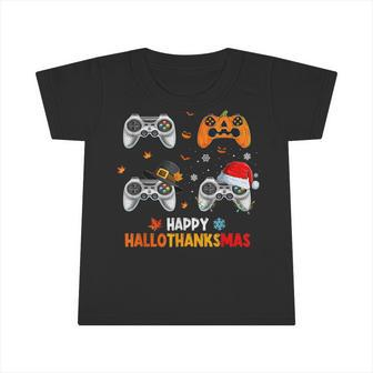 Happy Hallothanksmas Video Game Halloween Thanksgiving Xmas Infant Tshirt - Monsterry DE