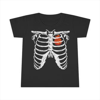 Skeleton Rib Cage Basketball Retro Halloween Costume Boys Infant Tshirt - Monsterry