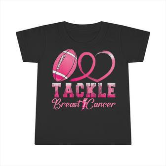 Tackle Breast Cancer Awareness Football Pink Ribbon Boys Kid Infant Tshirt | Mazezy