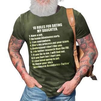 10 Rules Dating My Daughter Overprotective Dad Protective Gift For Women 3D Print Casual Tshirt | Mazezy