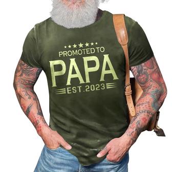 Promoted To Papa Est2023 Funny Mens First Time Dad Daddy 3D Print Casual Tshirt