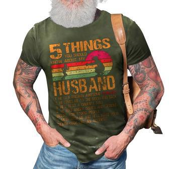 5 Things About My Husband Father Day 23 Gifts From Daughter 3D Print Casual Tshirt - Seseable