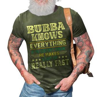 Bubba Knows Everything Persian Grandfather Grandad Gift For Mens 3D Print Casual Tshirt - Seseable