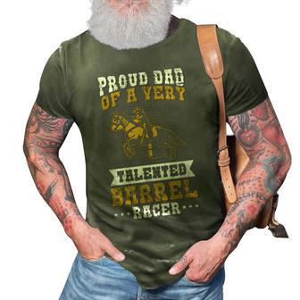 Cowgirls & Barrel Racing Design For A Dad Of A Barrel Racer Gift For Mens 3D Print Casual Tshirt - Seseable