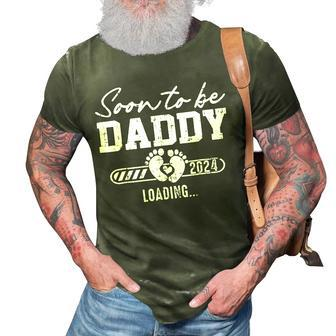 Cute Promoted To Daddy 2024 Soon To Be Dad Gift For Mens 3D Print Casual Tshirt - Seseable