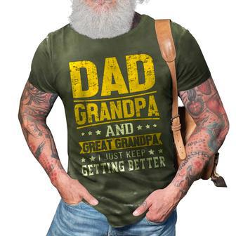 Dad Grandpa And Great Grandpa For Fathers Day Gift For Mens 3D Print Casual Tshirt - Seseable