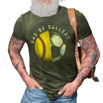 Dad Of Ballers Father Son Softball Soccer Player Coach Gift 3D Print Casual Tshirt - Seseable